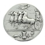 Euainetos Coin, Syracuse, Sicily, AR Decadrachm 405BC Coin