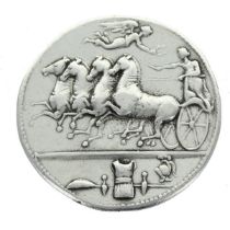 Euainetos Coin, Syracuse, Sicily, AR Decadrachm 405BC Coin