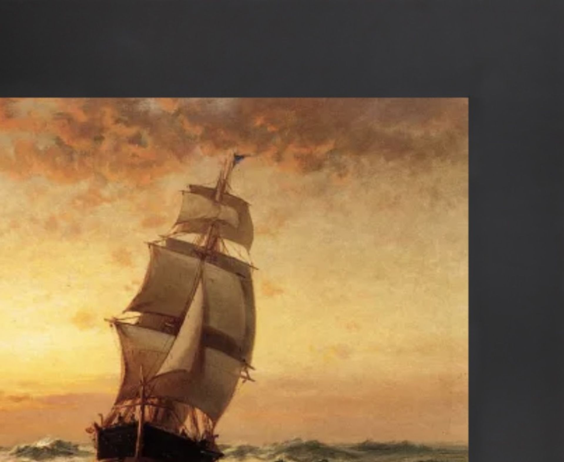 Edward Moran "Ship at Sea" Painting - Bild 4 aus 5