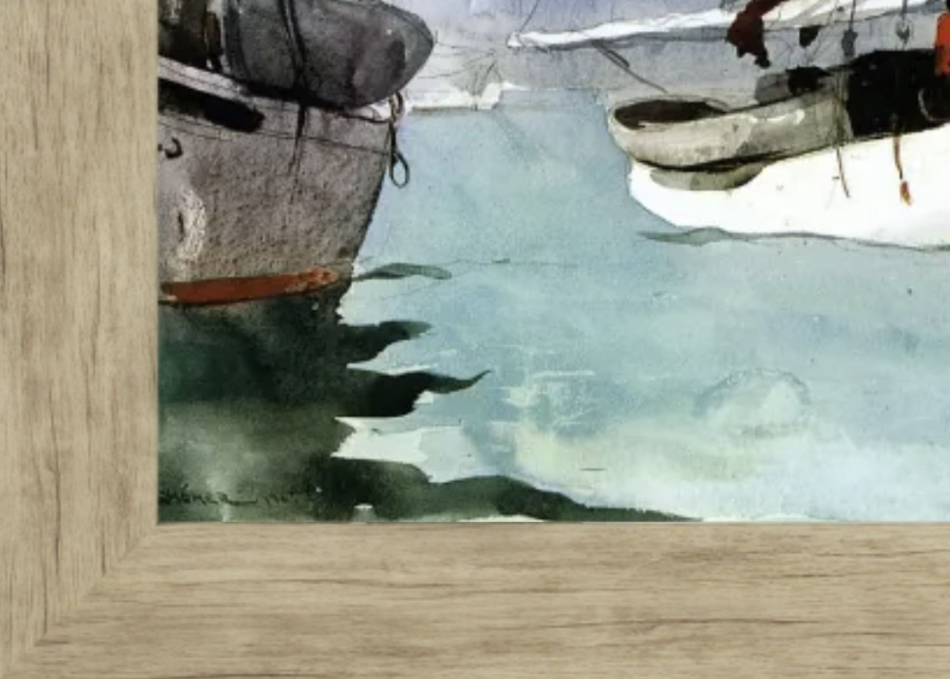 Winslow Homer "Fishing Boats, Key West" Oil Painting - Bild 6 aus 6