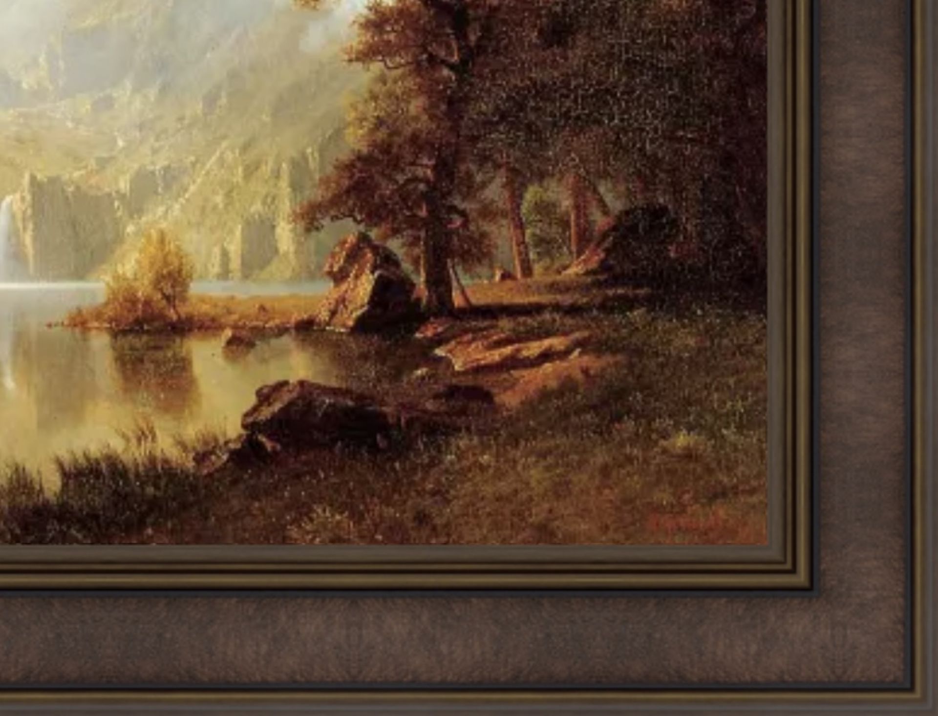 Albert Bierstadt "In the Mountains" Oil Painting - Bild 2 aus 5