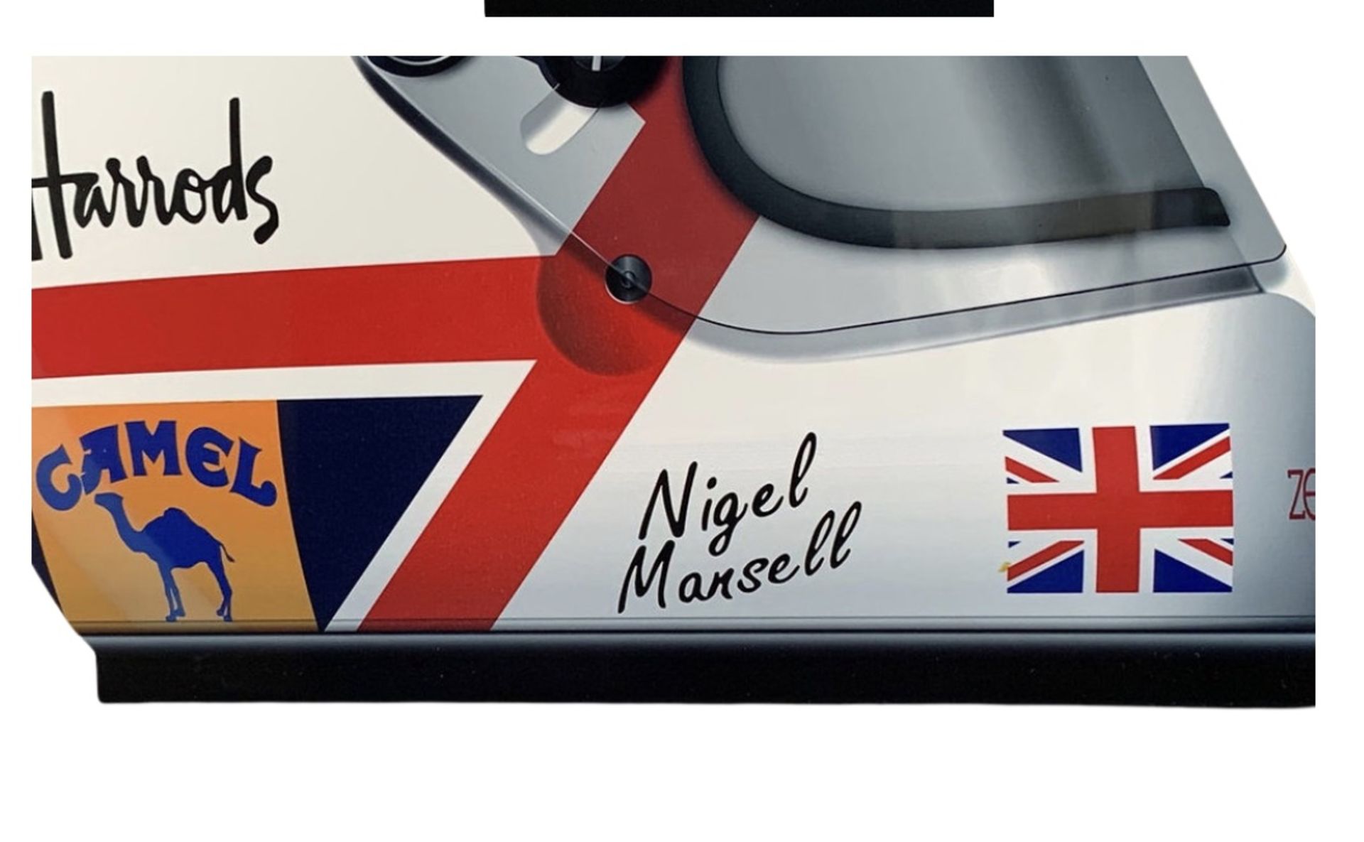 Nigel Mansell F1 Helmet Aluminum Garage Wall Display - Image 4 of 5