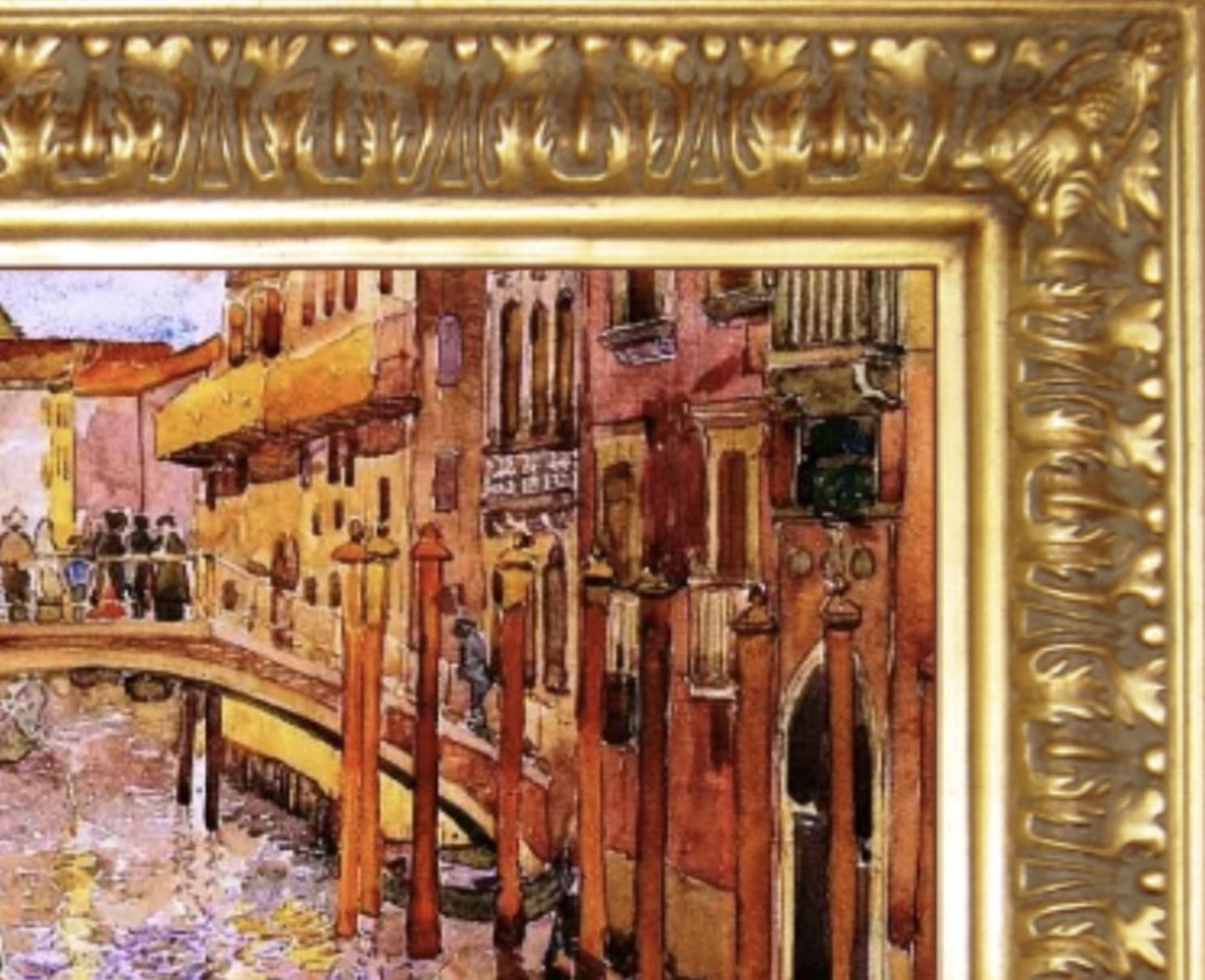Maurice Brazil Prendergast "Venetian Canal Scene" Oil Painting - Image 5 of 5
