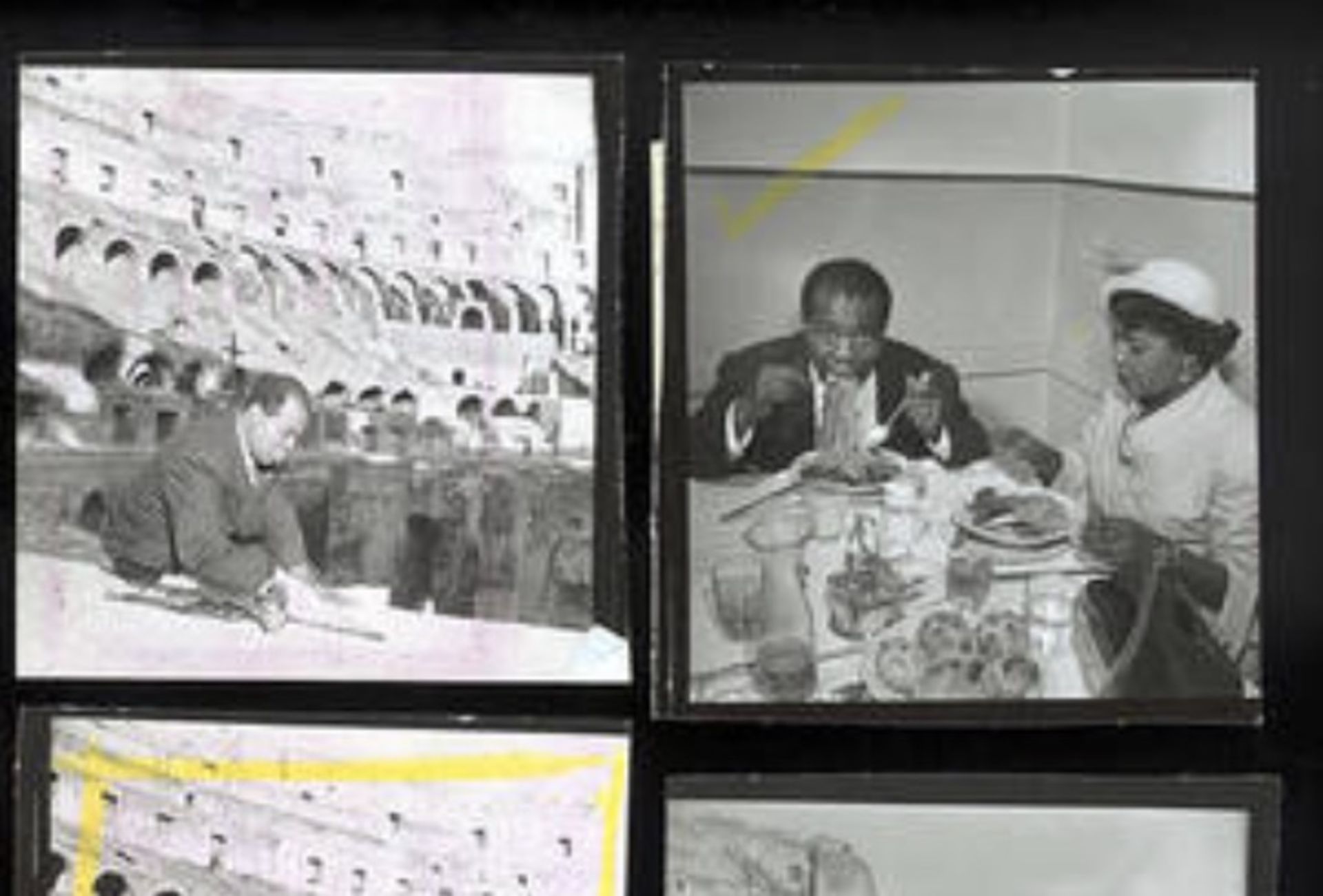 Slim Aarons "Louis Armstrong, Lucille Brown, Rome, 1949" Contact Sheet - Bild 3 aus 5