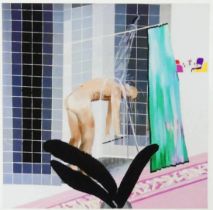 David Hockney "Man in Shower, Beverly Hills, 1964" Offset Lithograph