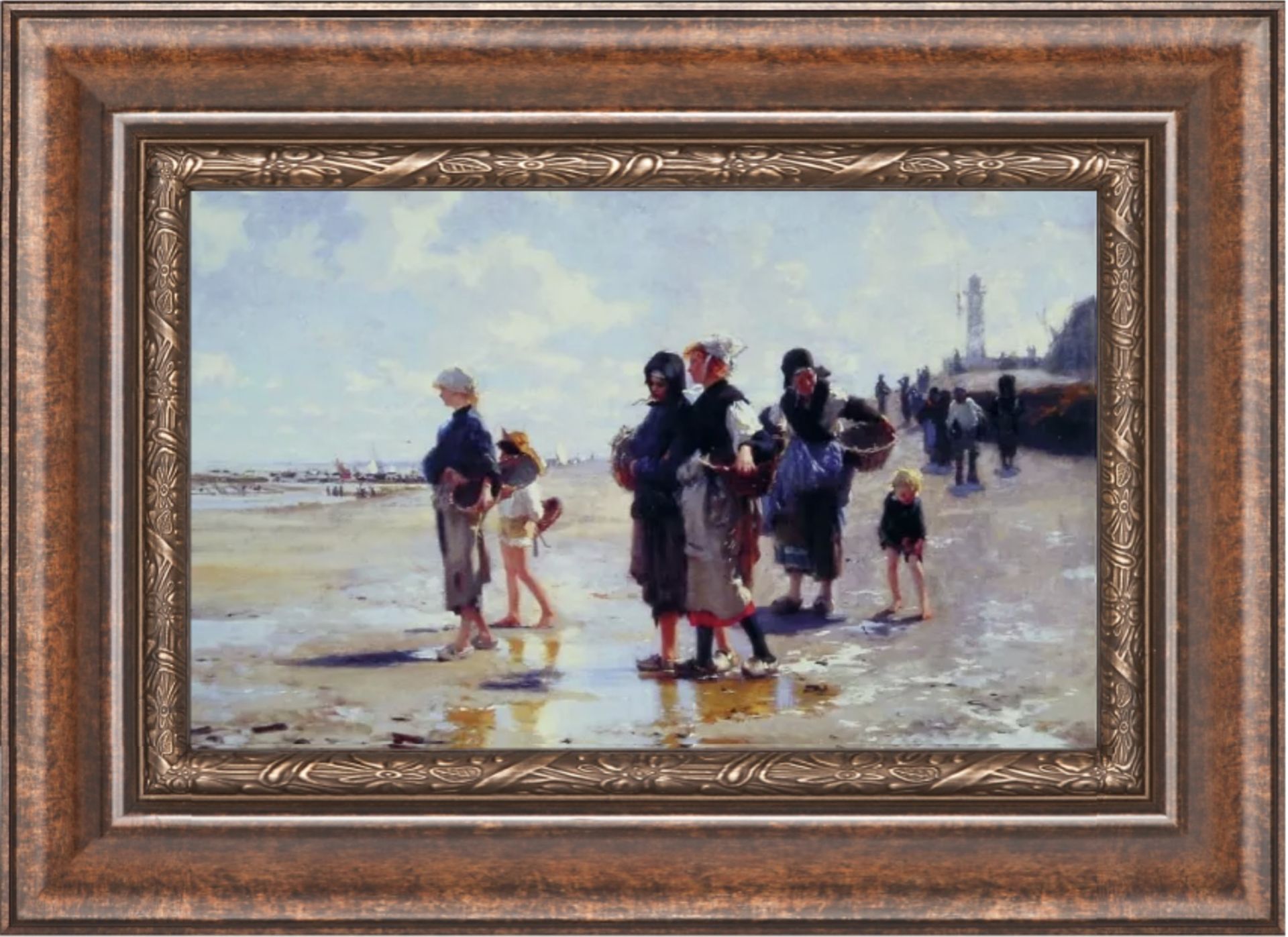 John Singer Sargent "Oyster Gatherers of Cancale" Oil Painting