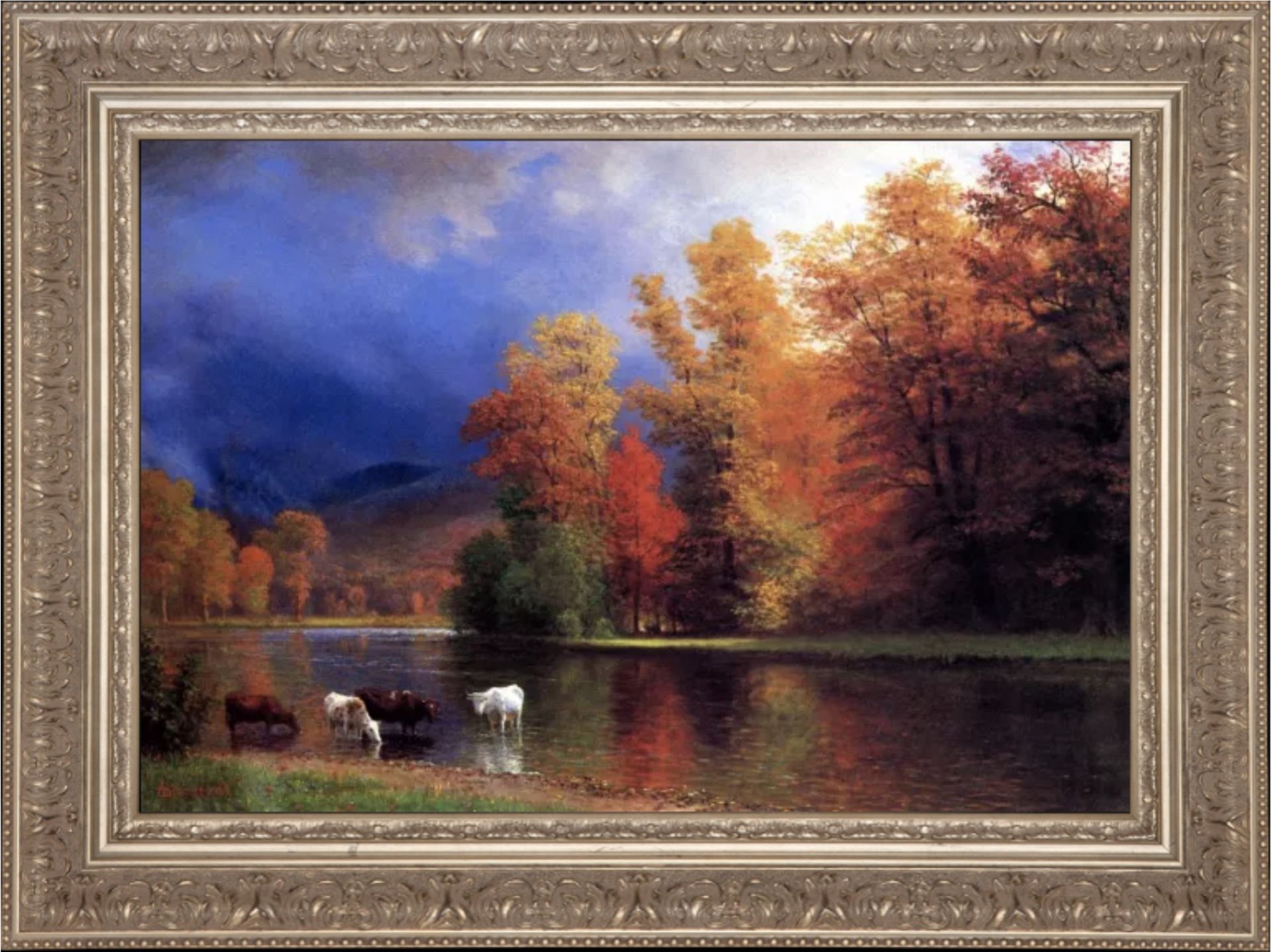 Albert Bierstadt "On the Saco" Oil Painting