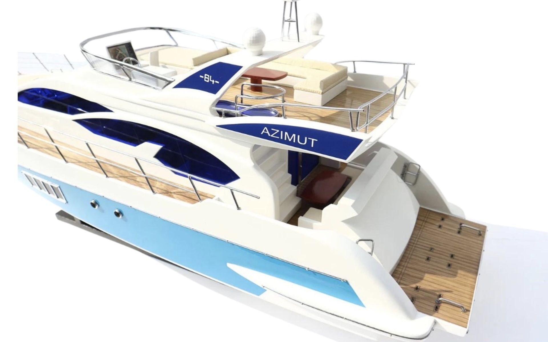 Azimut Yacht Wooden Scale Desk Display Model - Image 6 of 10