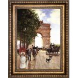 Jean Beraud "Arc De Triomphe, Paris" Oil Painting