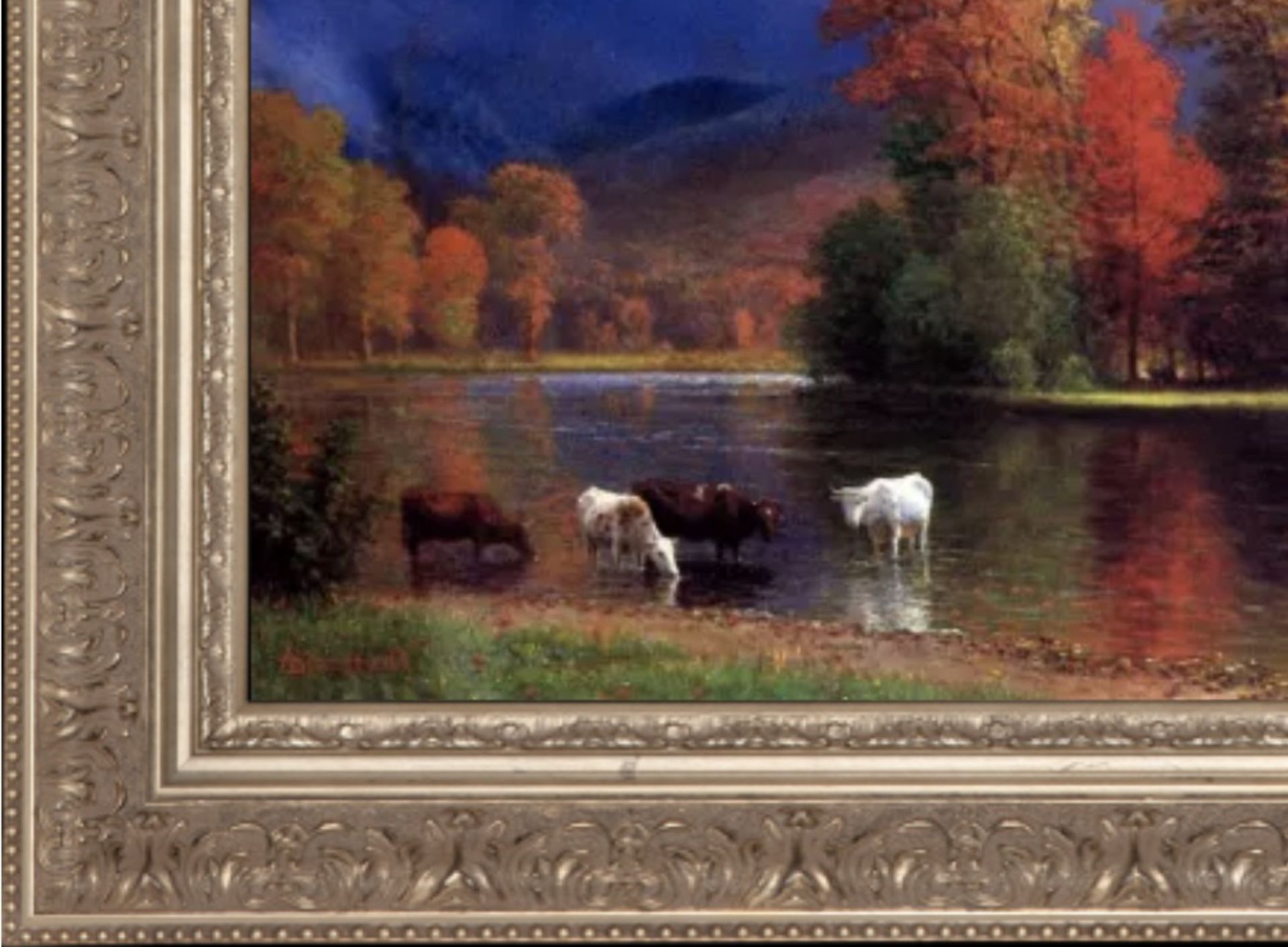 Albert Bierstadt "On the Saco" Oil Painting - Bild 5 aus 5