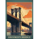 Brooklyn Bridge, New York Travel Poster