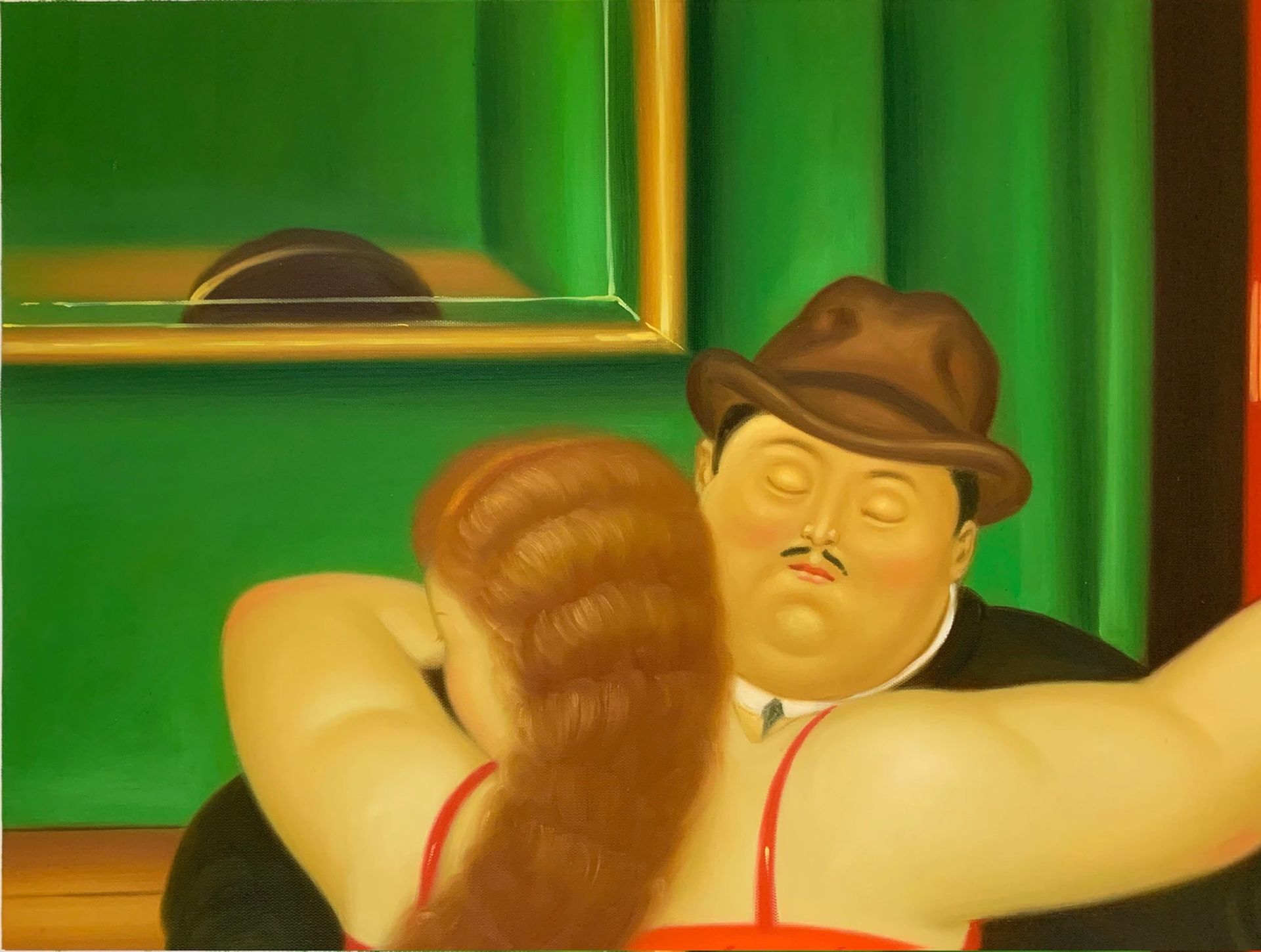 Fernando Botero "Couple Dancing" Oil Painting - Image 2 of 2