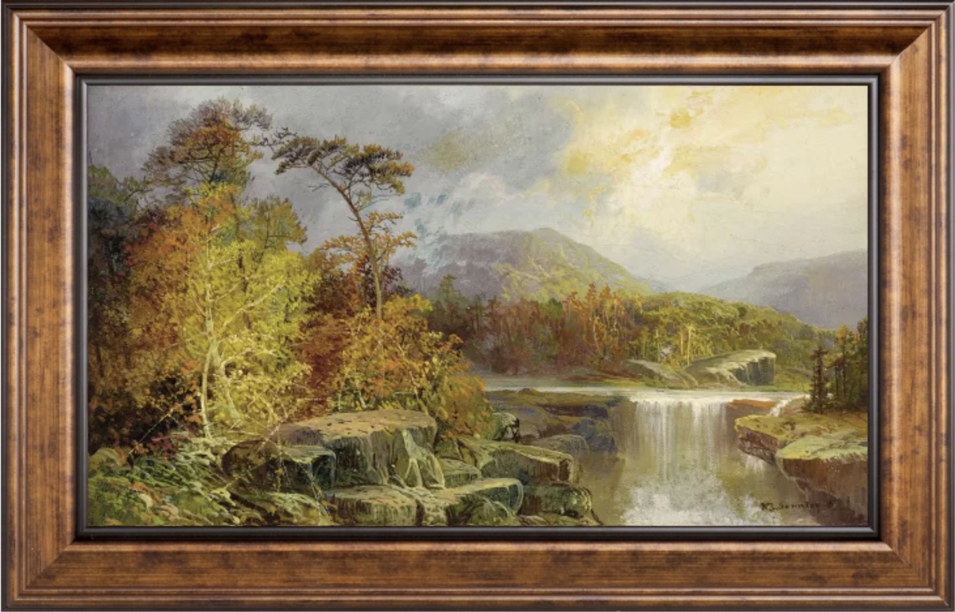 William Louis Sonntag "Along the Ohio" Oil Painting