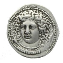 Kimon "Arethusa Facing Head" Tetradrachm, Sicily, 412 BC Coin