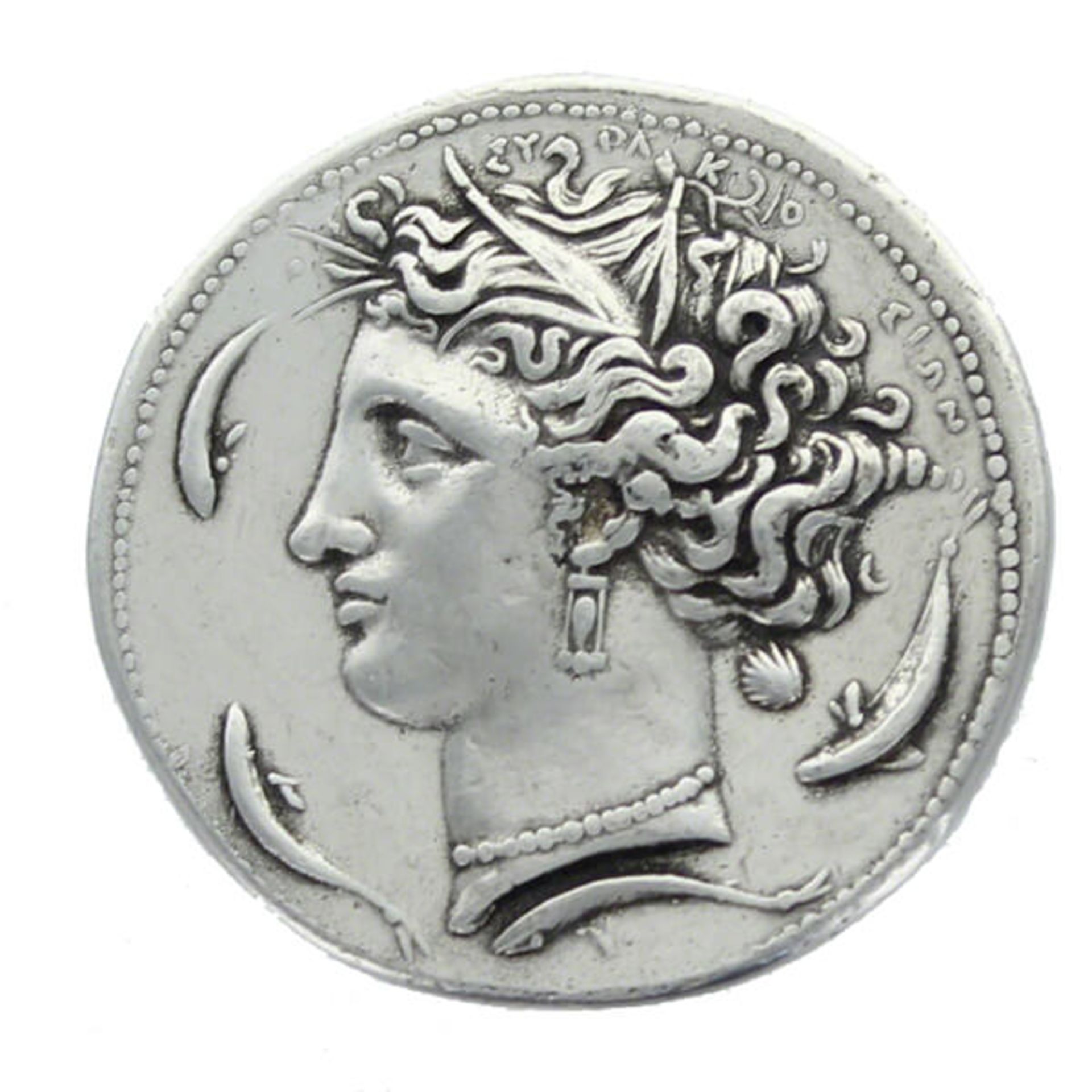 Euainetos Coin, Syracuse, Sicily, AR Decadrachm 405BC Coin - Image 2 of 2