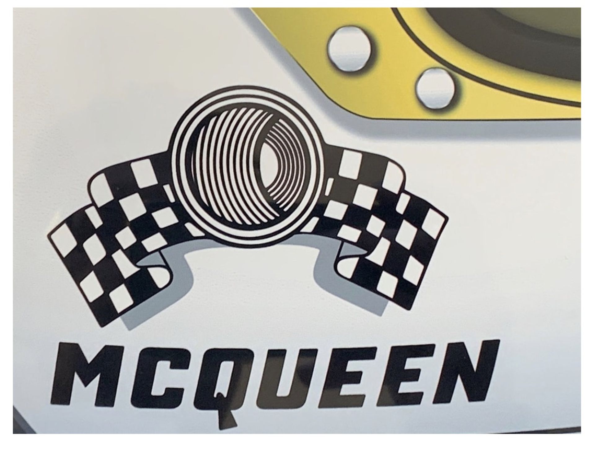 Steve McQueen Helmet Aluminum Wall Garage Display  - Image 4 of 4