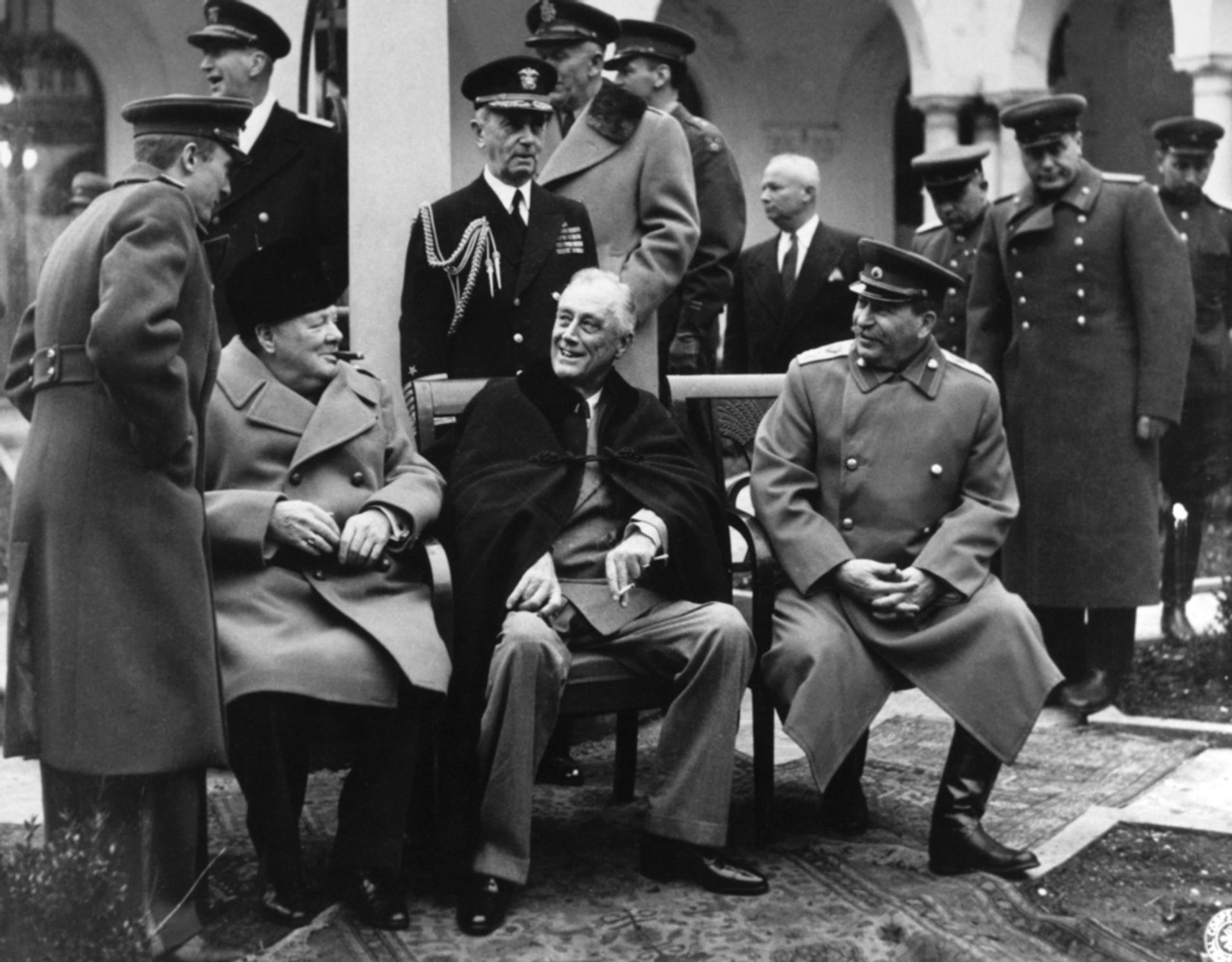 Yalta Conference with Stalin, Churchill, and Roosevelt Photo Print