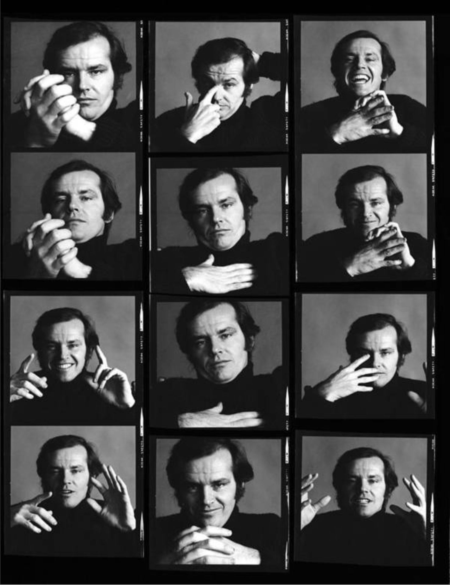 Jack Robinson "Jack Nicholson, New York, 1970" Contact Sheet