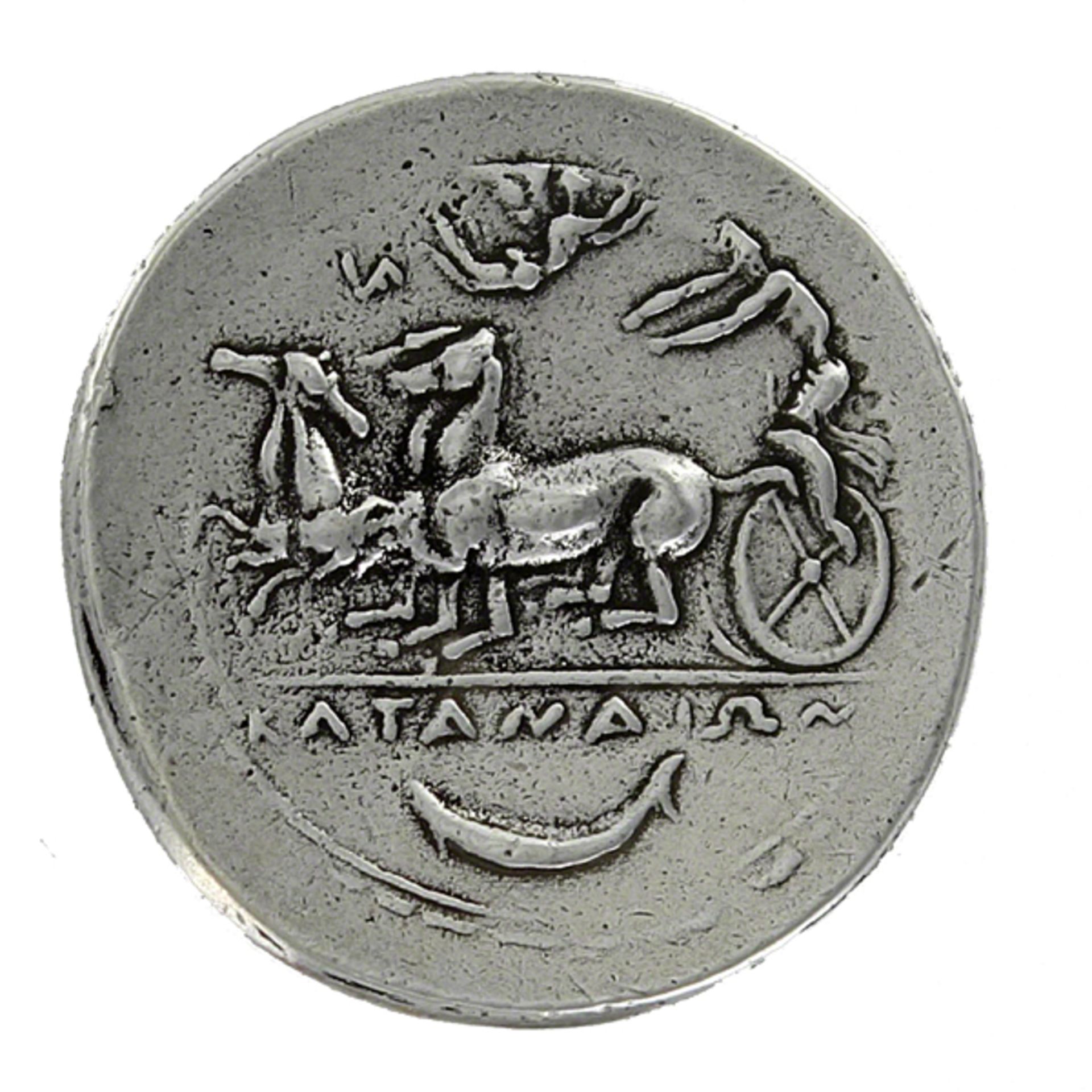 Katane, Sicily, Tetradrachm 413 BC Coin - Image 2 of 2