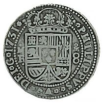 Eight Reales/Spanish Silver Cob, 1731 Coin