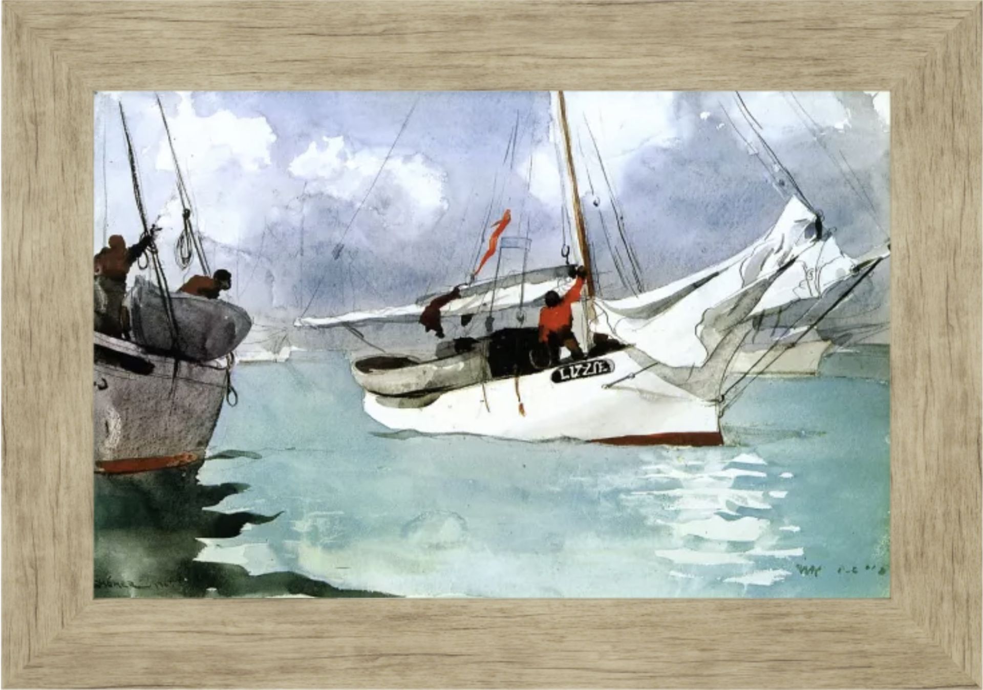 Winslow Homer "Fishing Boats, Key West" Oil Painting