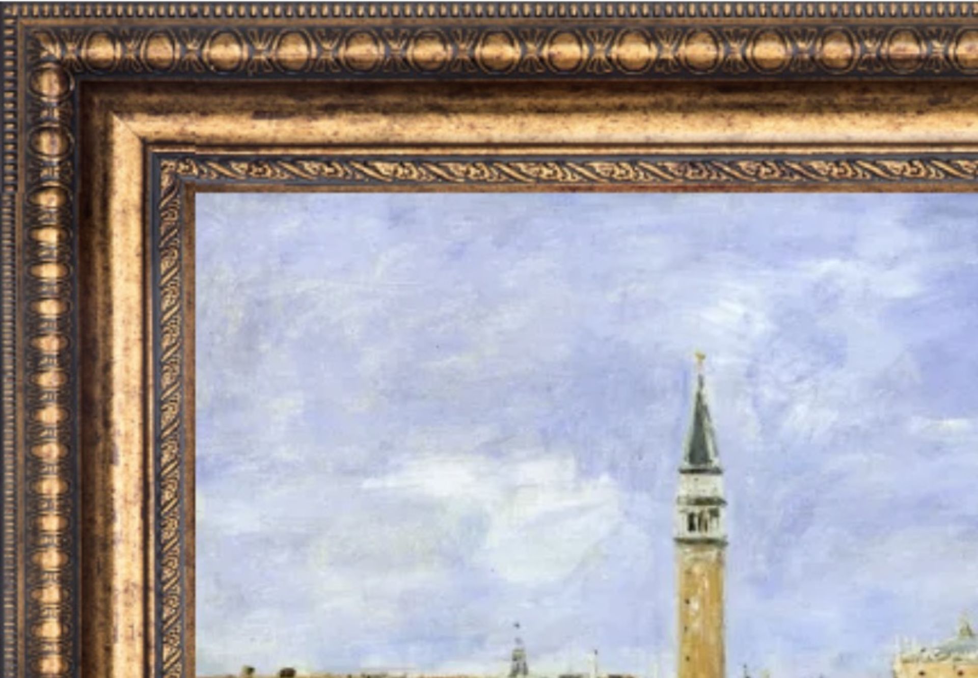 Eugene Galien Boudin "Venice, Ducal Palace and Piazzetta" Oil Painting - Image 3 of 5