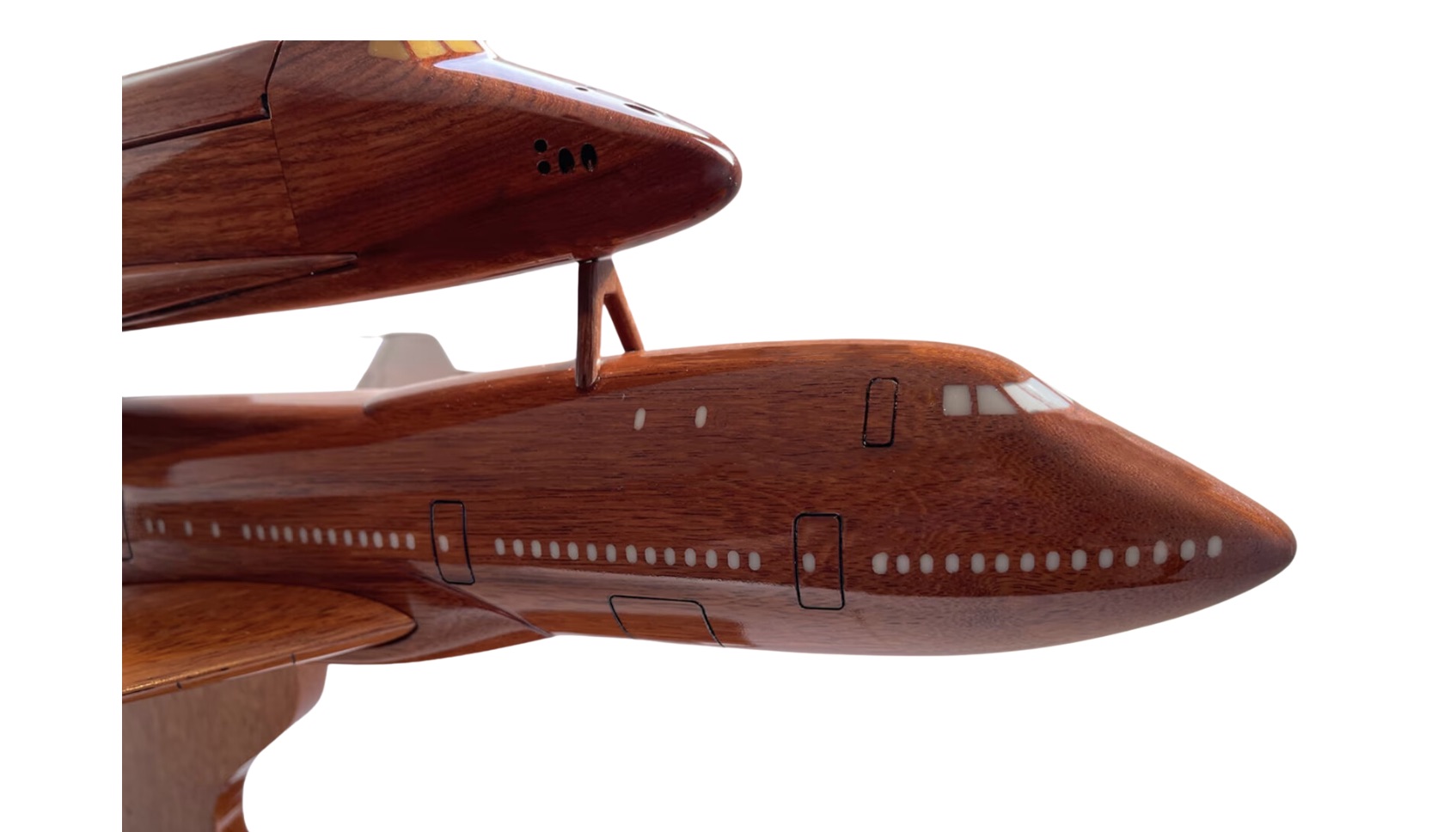 Boeing 747 with Space Shuttle Wooden Scale Model - Image 3 of 8