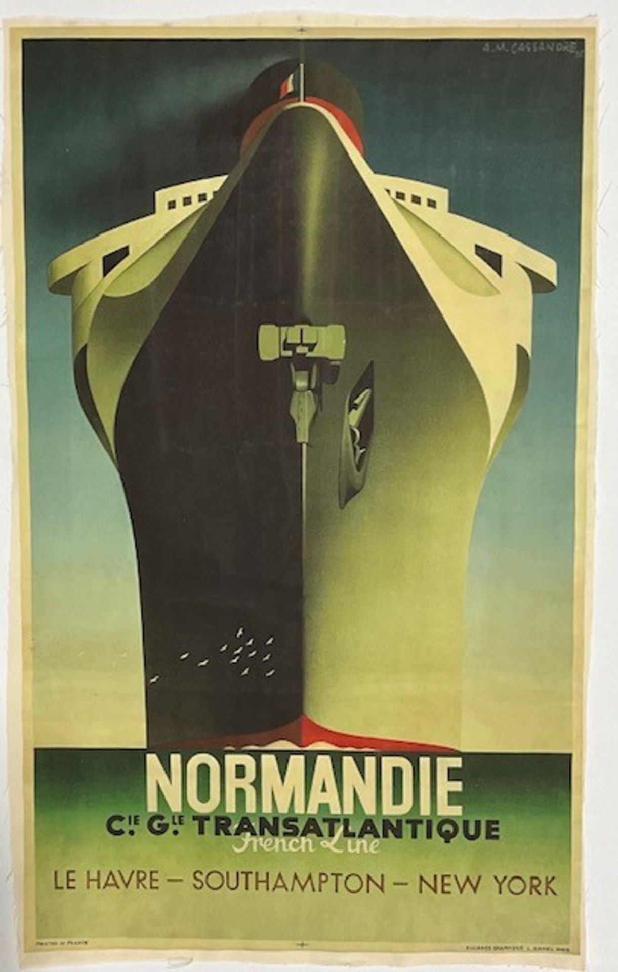 Normandie Ship Le Havre Southampton New York Poster
