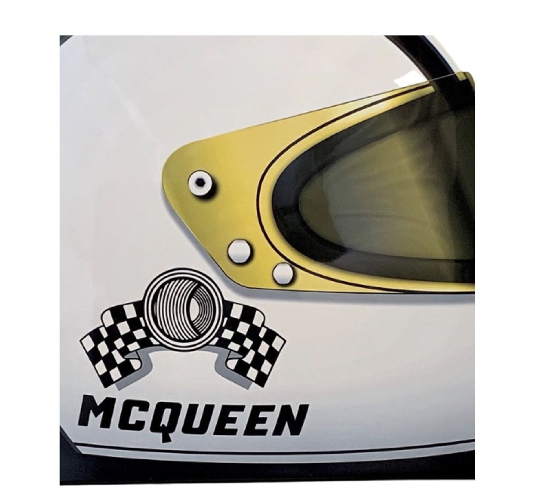 Steve McQueen Helmet Aluminum Wall Garage Display  - Image 2 of 4