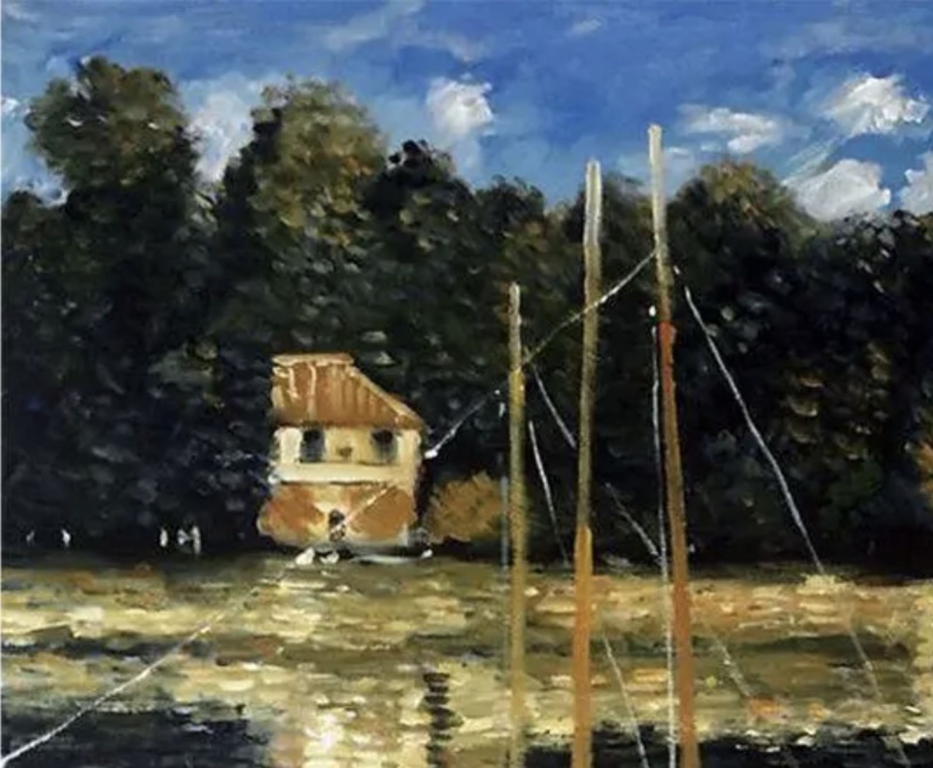 Claude Monet "The Road Bridge at Argenteuil, 1874" Oil Painting - Bild 3 aus 5