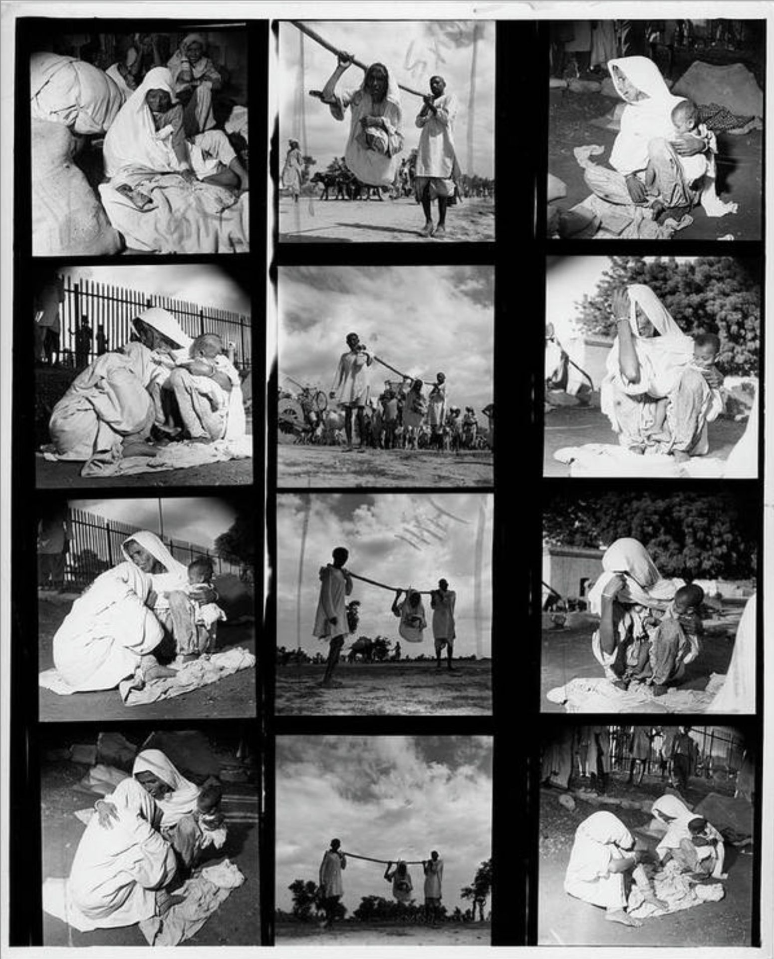 Margaret Bourke White "India Migration during Hindu-Muslim Conflict" Contact Sheet