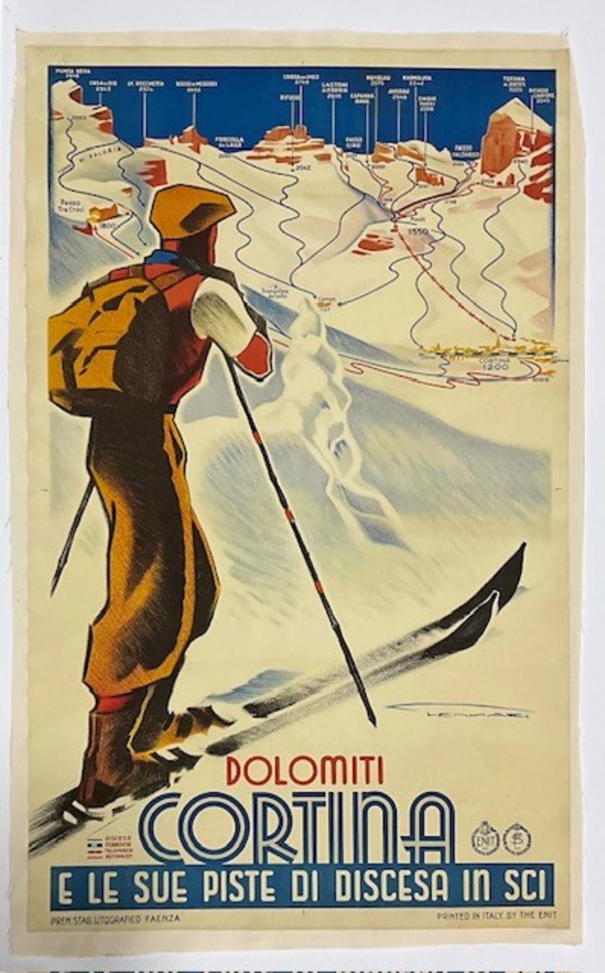 Dolomiti Cortina Italian Ski Poster
