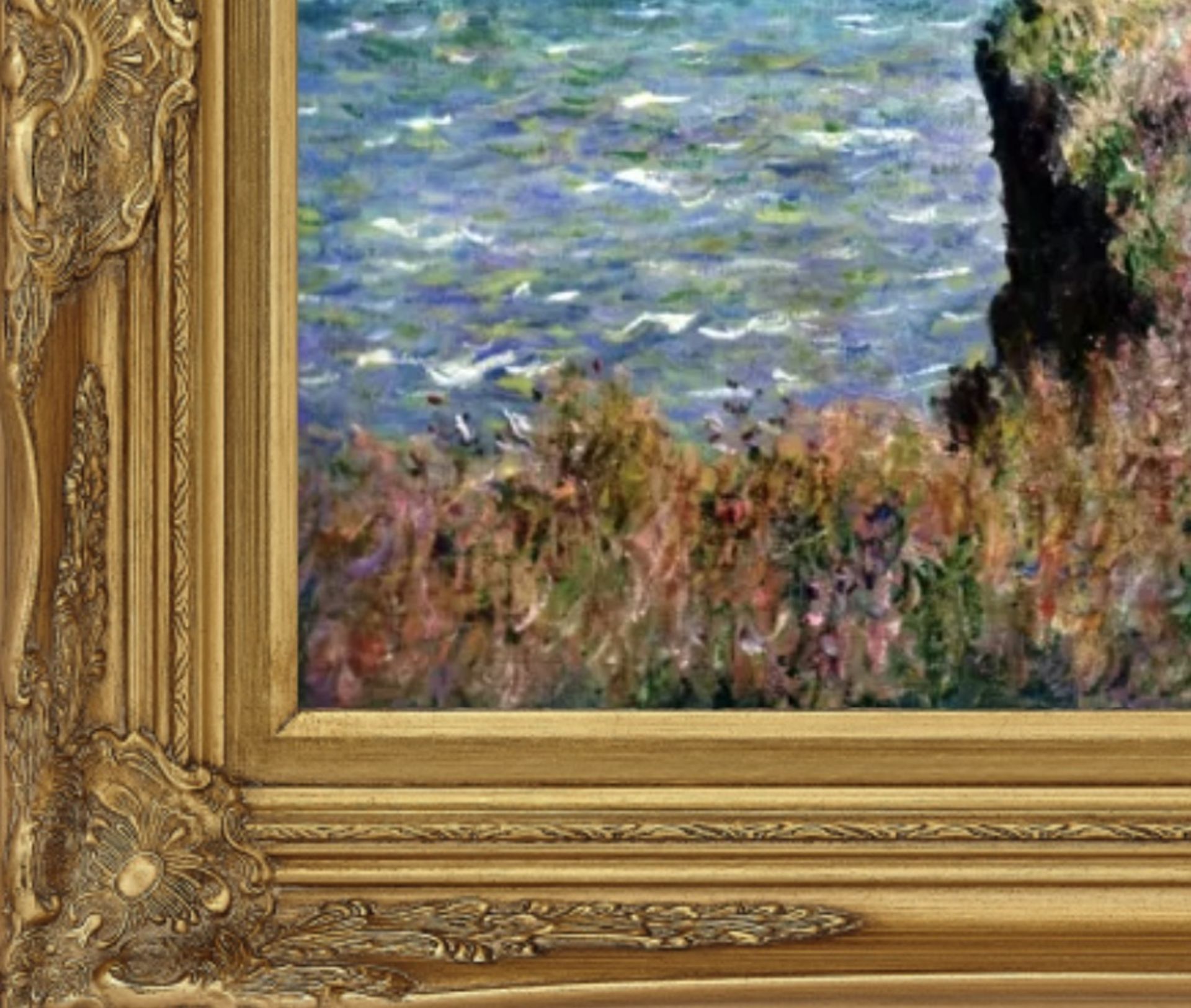 Claude Monet "The Cliff Walk, Porville" Oil Painting - Bild 4 aus 5