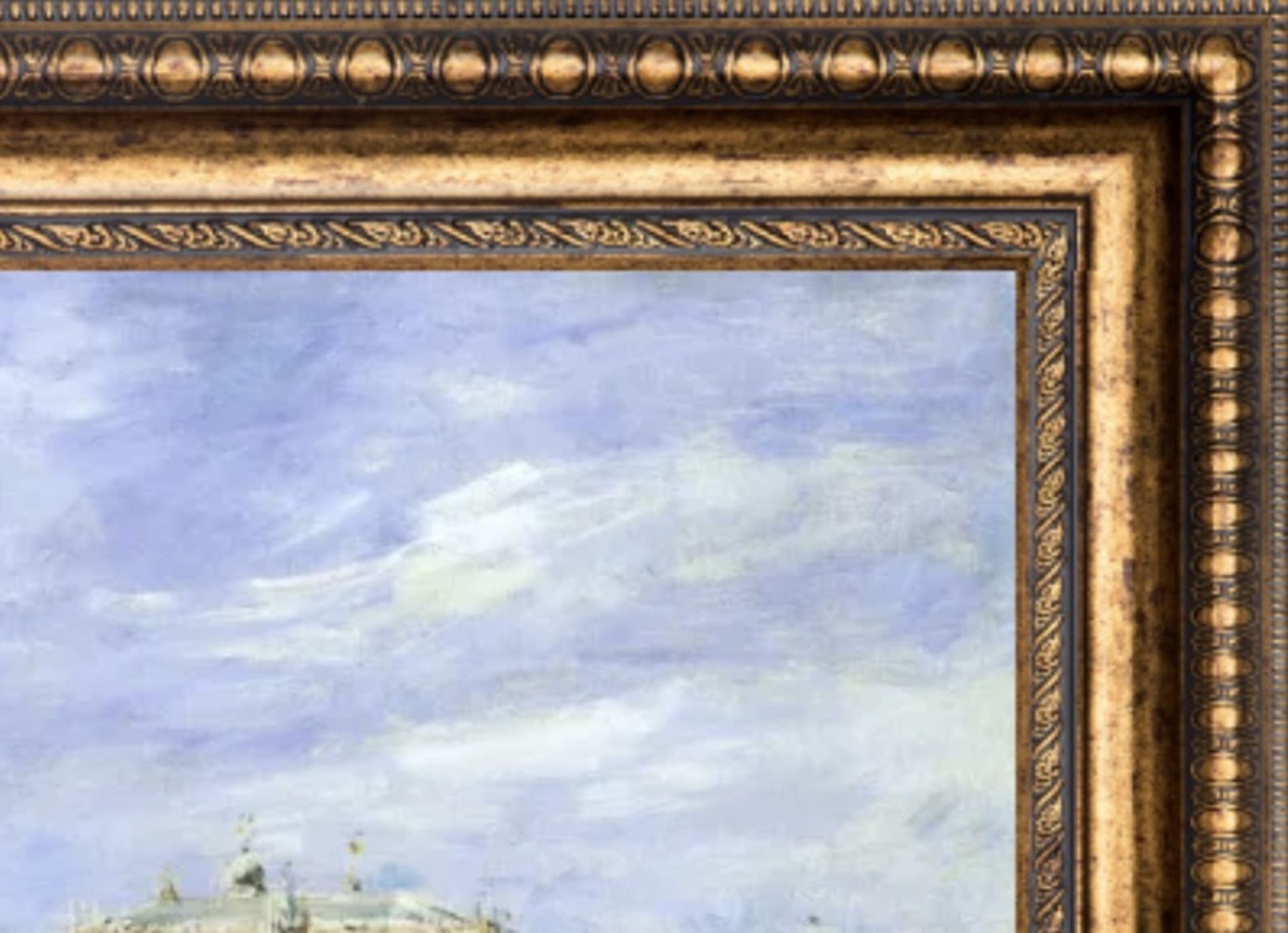 Eugene Galien Boudin "Venice, Ducal Palace and Piazzetta" Oil Painting - Image 4 of 5