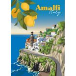 Amalfi Coast, Italy Travel Poster
