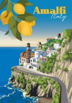 Amalfi Coast, Italy Travel Poster