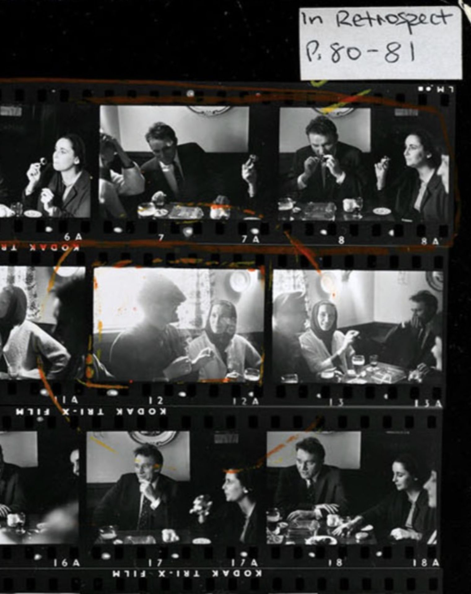 Eve Arnold "Elizabeth Taylor, Richard Burton, Pub, Shepperton, 1963" Contact Sheet - Bild 4 aus 5