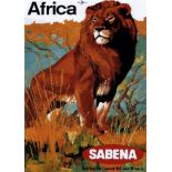 Belgian World Airlines, Africa Travel Poster