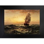 Edward Moran "Ship at Sea" Painting