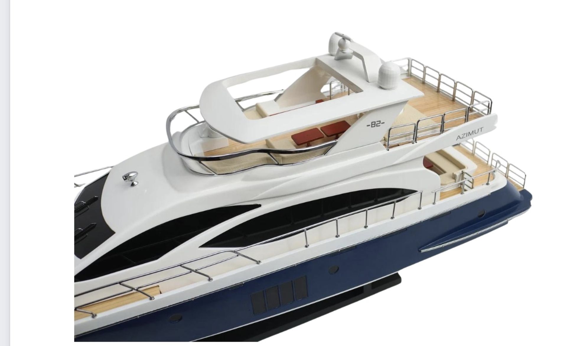 Azimut 82 Yacht Wooden Scale Desk Display Model - Image 9 of 10