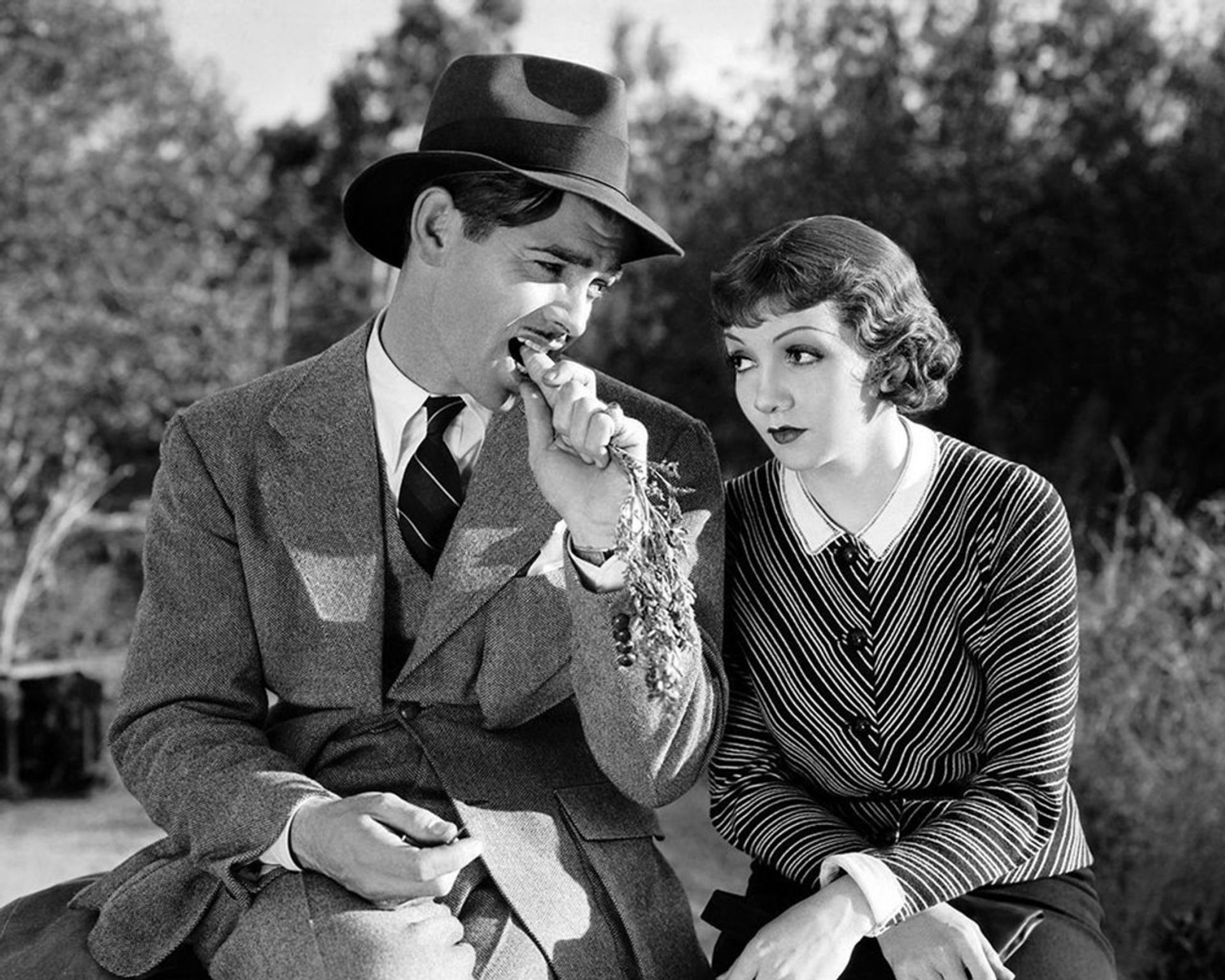 Clark Gable and Claudette Colbert "It Happened One Night, 1934" Print