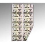 Set of 16 Uncut $50 Bills