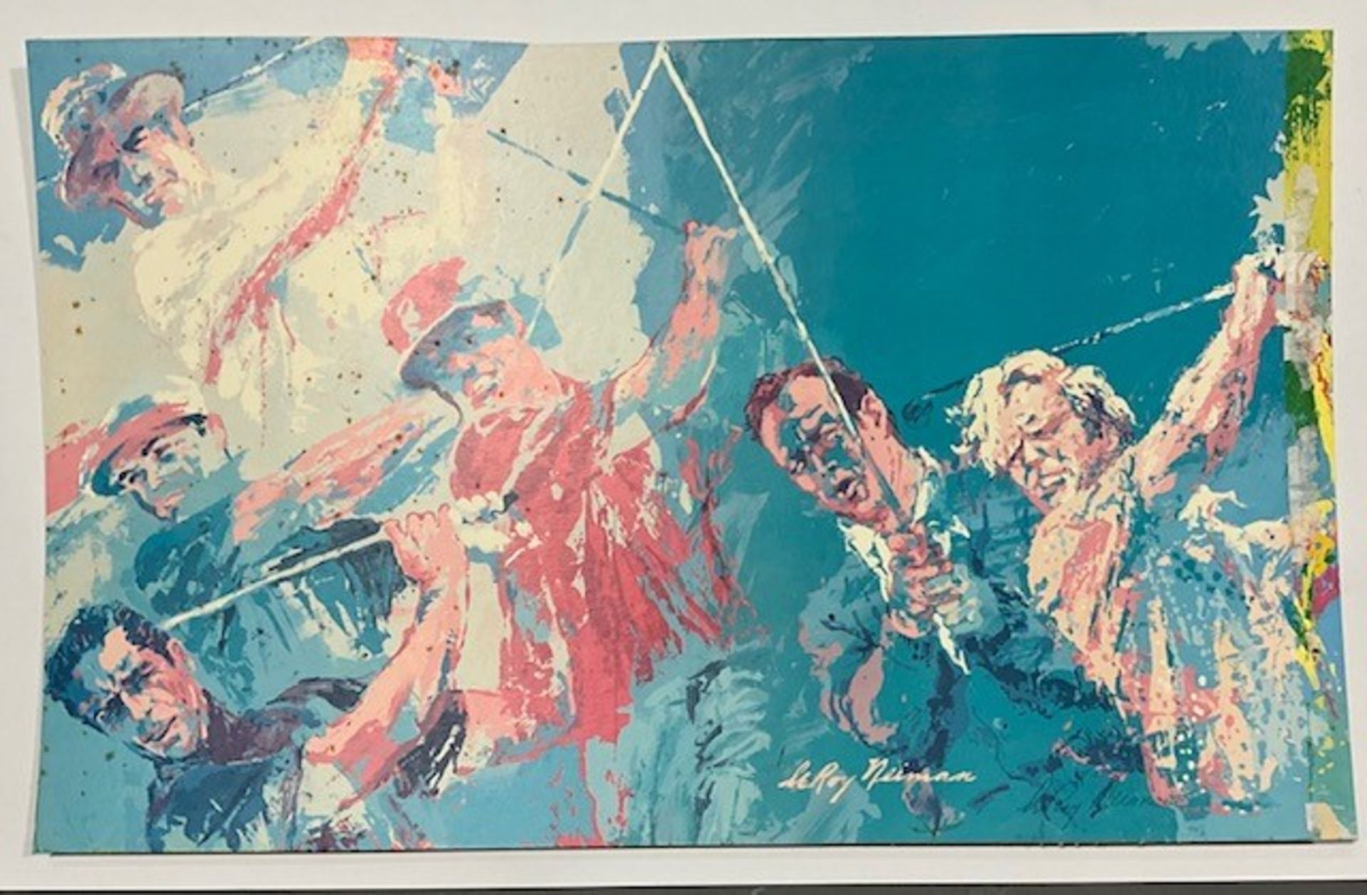Leroy Neiman Hand Signed "Golfers" Poster