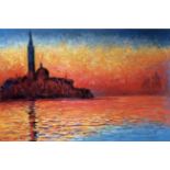 Claude Monet "San Giorgio Maggiore by Twilight, 1908" Oil Painting