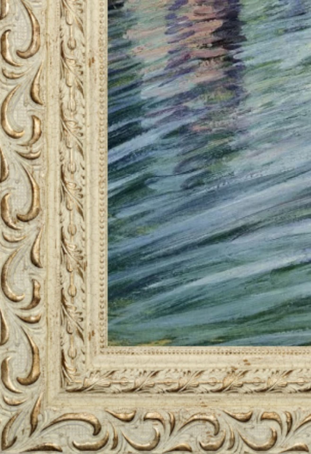 Egon Schiele "Trees Mirrored in a Pond" Oil Painting - Bild 4 aus 5