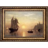 William Bradford "Sunset Calm in the Bay of Fundy" Oil Painting