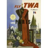 Paris, France, TWA Travel Poster