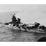 World War II "Sinking, Damaged, Battled Ship" Print
