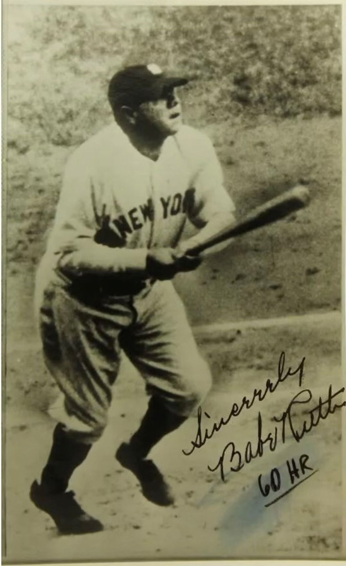 Photograph of Babe Ruth Plate signed