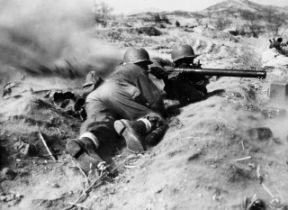 World War II "US Troops, Bazooka Firing" Photo Print